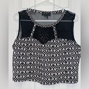 Forever 21 Plus size Tribal Mesh Halter Crop Top